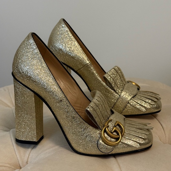 NWT Gucci Marmont Fringe Heels - Picture 7 of 14